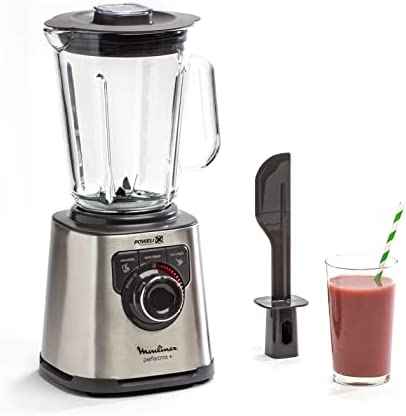 Moulinex Perfect Mix + Blender haute vitesse, 1200 W, Bol verre 2L, 3 programmes automatiques, Smoothie, Glace pilée, Nettoyage automatique LM811D10 [Commandes en anglais] Fiche Technique et Prix au Maroc
