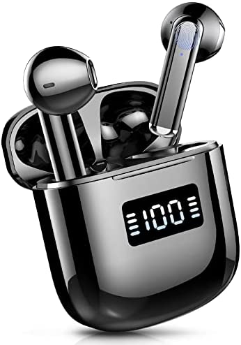 Ecouteurs Bluetooth sans Fil, Ecouteur Bluetooth 5.3 Hi-FI Son Stéréo, Oreillette Bluetooth Sport avec 4 ENC Mic, USB-C Charge Rapide, Écran LCD, 25H Ecouteurs sans Fil pour iOS et Android, Noir Fiche Technique et Prix au Maroc