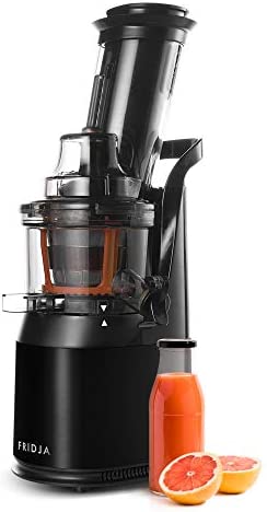 Jus de Fruits et Légumes à Mastication Lente, Slow Juicer, Jus Frais et Santé, Sorbet, Crème Glacée, Bouche 75 mm, sans BPA, 240 Watts, Pression à Froid, Acier Inoxydable Noir Fridja f1900 Fiche Technique et Prix au Maroc