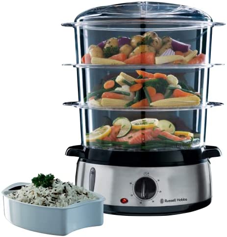 Russell Hobbs Cuiseur Vapeur 9L Programmable Minuteur, Cuisson Légumes, Riz, Œufs - 19270-56 Fiche Technique et Prix au Maroc