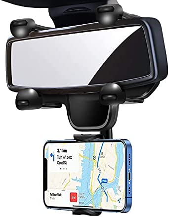 Hoembpn Support de Téléphone Rétroviseur Voiture Montage Tourne à 360 °，Support de Téléphone Universel pour Rétroviseur de Voiture，pour Smartphones d'une Largeur Inférieure à 9,4 cm (3,7 Pouces) Fiche Technique et Prix au Maroc