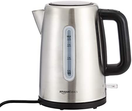 Amazon Basics Bouilloire électrique portable en acier inoxydable - 1,7 litre, Argenté Fiche Technique et Prix au Maroc