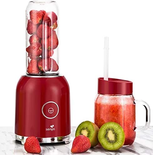 Senya blender smoothie avec 2 bouteilles portables rouge Juicy Delight 250W, 6 lames en inox, SYCP-M025, sans BPA Fiche Technique et Prix au Maroc