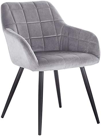 WOLTU 1 pièce Chaise de Salle à Manger Chaise de Cuisine rembourrée en Velours, Pied en métal,Gris BH93gr-1 Fiche Technique et Prix au Maroc
