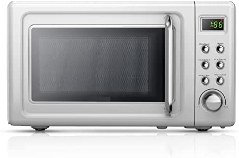 RELAX4LIFE Four à Micro-Ondes 700W 20 L avec Plateau en Verre Tournant à 360°, Minuterie 60 MIN, 5 Niveaux de Puissance,Décongélation Poids/Temps, Verrous pour Enfants, 44 x 28 x 26 CM (Blanc) Fiche Technique et Prix au Maroc