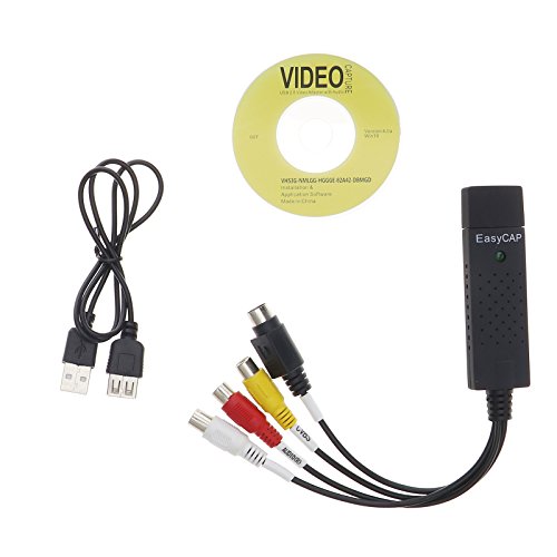 Video Grabber USB Capture Card, Convert Hi8 VHS to Digital DVD for Windows PC, Audio Video Digitize Converter Adapter Fiche Technique et Prix au Maroc