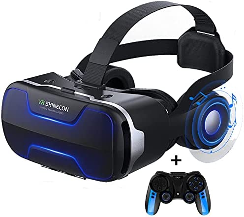 WM-MSMY Casque VR Réalité Virtuelle Casque 3D VR Lunettes, VR Réalité Virtuelle 3D VR Lunettes avec Écouteur pour Téléphones 4.7-6 inch Android iOS pour Jeux Et Films Virtuelle Lunettes Casque,D Fiche Technique et Prix au Maroc