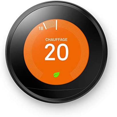 Google Nest Learning Thermostat, 3eme Génération, Thermostat Connecté, Noir Fiche Technique et Prix au Maroc