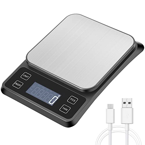 MOSUO Balance Cuisine Balance de Précision USB Rechargeable, 10kg/1g Balance de Cuisine Electronique Acier Inoxydable, Mesure du Liquide, LCD Rétroéclairé, Auto-arrêt, Piles Fournies Fiche Technique et Prix au Maroc