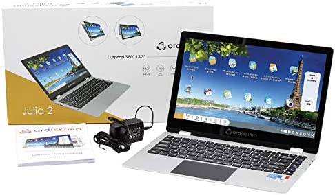 Ordissimo - Ordinateur Hybride Tactile Julia 2 Facile à Utiliser - Tablette et PC - Écran Pivotant, Interface Intuitive et Clavier Simplifié - Surface Tactile - Argenté - pour Les Seniors Fiche Technique et Prix au Maroc