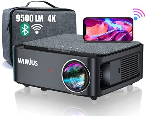 Vidéoprojecteur WiFi Bluetooth Full HD 1080P, 9500 Lumens WiMiUS 5G WiFi Rétroprojecteur 4K Supporté Fonction Zoom avec Réglage 4D Projecteur WiFi Portable Home Cinéma pour PPT,iOS,Android,PS5,etc. Fiche Technique et Prix au Maroc