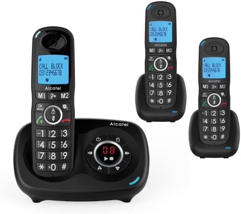 ALCATEL XL595 B Voice Trio, téléphone sans Fil répondeur avec 3 combinés, Grand écran, Audio-Boost, Fonction Blocage d'appels. Fiche Technique et Prix au Maroc
