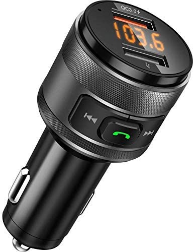 Vorstik Transmetteur FM Bluetooth Adaptateur, QC3.0 USB Chargeur de Voiture sans Fil Mains Libre Adaptateur Radio Double clé USB & Chargeur avec Écran LED pour appareils iOS et Android Fiche Technique et Prix au Maroc