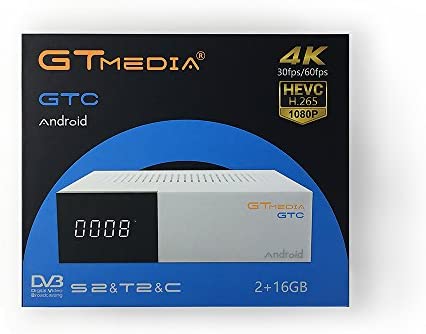 GTMEDIA Accessoires TV et vidéo Marque modèle Freesat GTC 2 Go/16 Go DVB-T2 / S2 / C ISDB-T Android 6.0 - Android TV Fiche Technique et Prix au Maroc