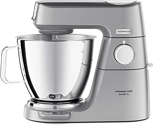 Kenwood Titanium Chef Baker XL, Robot Pâtissier avec Batteur K, Crochet Pétrisseur, Fouet et Bol de 7 Litres, KVL85.424SI, 1200W, Argent Fiche Technique et Prix au Maroc