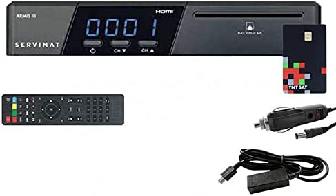 Servimat ARMIS 3 Récepteur Satellite HD + Carte TNTSAT V6 + Câble 12V + Déport IR Fiche Technique et Prix au Maroc