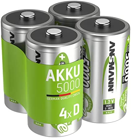 ANSMANN Piles rechargeables Mono D 5000 mAh 1,2 V (lot de 2) – Piles HR20 rechargeables à faible autodécharge – Accumulateurs idéaux pour les radios, haut-parleurs portables, jouets Fiche Technique et Prix au Maroc