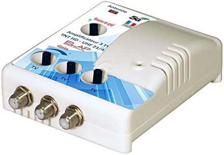 372013 Amplificateur TV TNT Intérieur - 3 Sorties - Filtre 4G Blanc Fiche Technique et Prix au Maroc