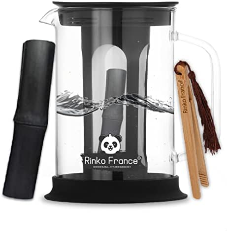 Rinko France| Pack Carafe d'eau Filtrante 1,5 L avec Un Binchotan de Bambou Naturelle Offert| Charbon Actif 100% Bio Purification Naturelle de l'eau Potable du Robinet Anti Mauvais Gout et Polluant Fiche Technique et Prix au Maroc