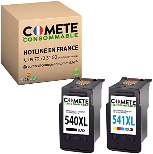 COMETE 540 541 XL 2 Cartouches d'encre Compatibles avec Canon PG-540 XL CL-541 XL PG540 XL CL541 XL 540XL 541XL pour Imprimante Canon PIXMA MG3650 S G2150 MG3150 MG3550 MX475 (Noir + Couleur) Fiche Technique et Prix au Maroc