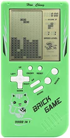 HLF Console de Jeu rétro Grand écran en Brique 9999 en 1 Réservoir/Course/tir Jeu de Puzzle décontracté Difficulté et Vitesse réglables Petites et faciles à Transporter Meilleurs Cadeaux (Vert) Fiche Technique et Prix au Maroc