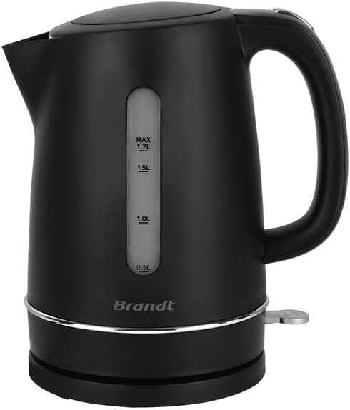 Brandt BO1702C - bouilloire - capacité: 1,7L - Niveau d'eau visible et gradué - Socle à 360° - Ouverture du couvercle sur la poignée - Pieds antidérapants - Finition mat - Puissance : 2200W - Noir Fiche Technique et Prix au Maroc