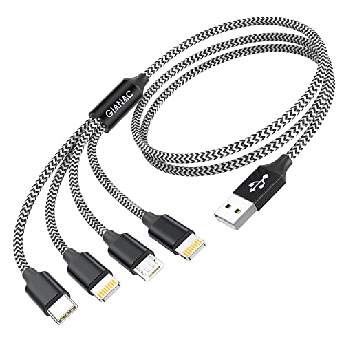 Câble Multi USB,4 en 1 Câble Universel,[1.2M] Multi Chargeur USB Câble de Chargement avec Lightning Câble USB Type C Micro Connecteur pour iPhone 12/11/XS,Samsung Galaxy S20 S10 S9,Huawei,Nokia Fiche Technique et Prix au Maroc