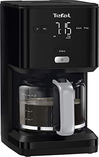 TEFAL SMART'N LIGHT cafetière électrique noire 1,25 L Programmable 24h Fonction Aroma Auto-off après 30 minutes anti-goutte CM600810 Fiche Technique et Prix au Maroc