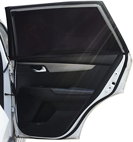 Trusiel Pare Soleil Voiture Bébé, Protection UV Maximale pour Bébés Enfants et Animaux Domestiques Installation Facile 2 Pcs Pare-Soleil Compatibles avec la Plupart des Véhicule Noir (L) Fiche Technique et Prix au Maroc