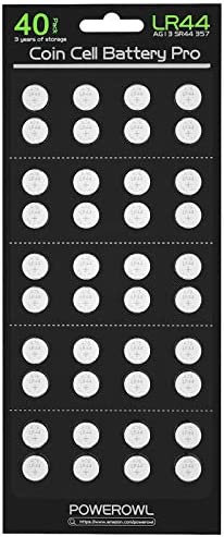 POWEROWL 40 Piles Boutons LR44、AG13 CR44 357 303 A76 Pile alcaline 1,5 V [La Pile est Mise à Jour et Dure Plus Longtemps] Fiche Technique et Prix au Maroc
