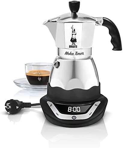 Bialetti Moka Timer, Cafetière électrique avec minuterie intégrée, 3 Tasses, 365W, Noir Fiche Technique et Prix au Maroc