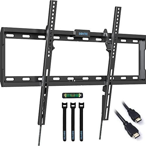 BONTEC Support Mural TV pour Téléviseurs Incurvés/Plats LED LCD OLED Plasma de 37-80 Pouces jusqu'à 55 kg, Support TV Mural inclinable, Max VESA 600x400 mm, Niveau à Bulle et Attaches de Câble Inclus Fiche Technique et Prix au Maroc