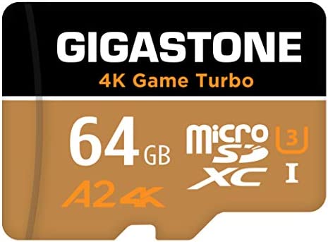 Gigastone Carte Mémoire 64 Go, 4K Game Turbo, Compatible avec GoPro Drone Switch, Vitesse 95 Mo/s. pour 4K Vidéo, A2 U3 Carte Micro SDXC avec Adaptateur SD. Fiche Technique et Prix au Maroc