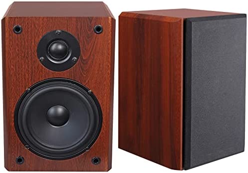 LiNKFOR 1 Paire Enceintes de Bibliothèque Passives 2.0 avec Haut-Parleur de Graves 5,5 Pouces, Tweeter 1 Pouce, Enceintes Audio Murales en Bois avec Fils d'Enceinte pour Cinéma Maison, Karaoké Fiche Technique et Prix au Maroc