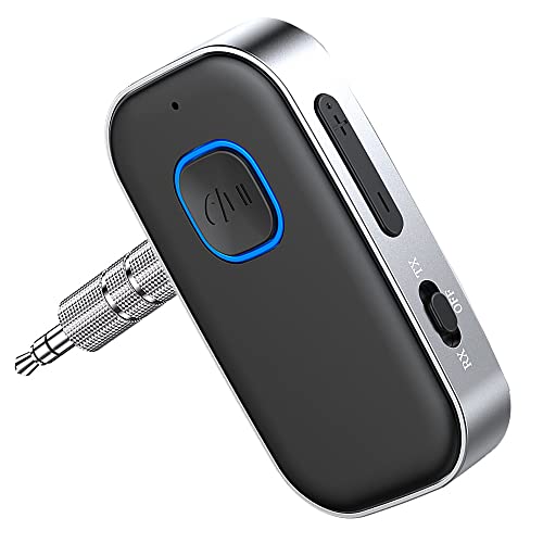 Émetteur et Récepteur Bluetooth 5.0 2 en 1, Adaptateur Audio Bluetooth Transmetteur Récepteur 3.5mm, Bluetooth Émetteur aptX Double Appairage pour Casque TV,PC,Système Stéréo de Voiture/Maison Fiche Technique et Prix au Maroc