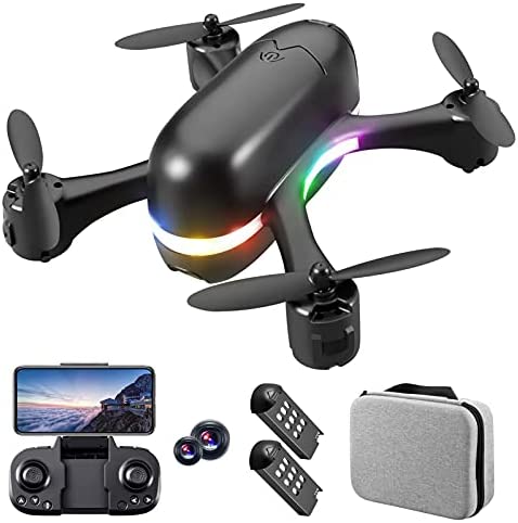 Drone Avec Caméra 4K FHD Drone Enfant Double Caméra Drones Radiocommandés Positionnement De Flux Optique Lumières LED Mode Sans Tête anniversaire Cadeau Pour Enfant Et Débutants 2 Batteries Fiche Technique et Prix au Maroc