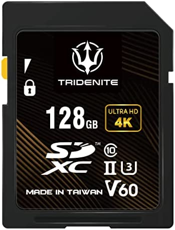 TRIDENITE Carte SD de 128 Go, vitesse de lecture jusqu'à 245 Mo/s, UHS-II U3 V60 4K UHD, carte mémoire SDXC de qualité professionnelle Fiche Technique et Prix au Maroc