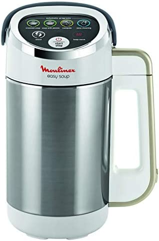 Moulinex Blender chauffant, Mixeur soupe, Puissance 1000 W, Capacité 1,2 L, 5 programmes automatiques, Double paroi, Maintien au chaud 40 min, Livret recettes, Easy Soup, Inox LM841B10 Fiche Technique et Prix au Maroc