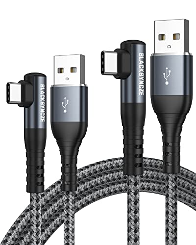 BLACKSYNCZE Câble USB C [2M/Lot de 2] 3,1A Cable USB C Charge Rapide Nylon Tressé Cable Chargeur USB C Durable à Angle Droit Chargeur Samsung pour Galaxy S22 S21 S20 S10, A13 A51 A50, Huawei P40 P30 Fiche Technique et Prix au Maroc