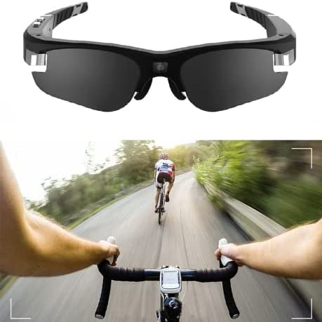 Lunettes espion pour appareil photo caché, lunettes de soleil légères, lunettes de soleil d'équitation, enregistreur audio vidéo 1080p, intérieur/extérieur (noir 5 (sans carte SD) Fiche Technique et Prix au Maroc