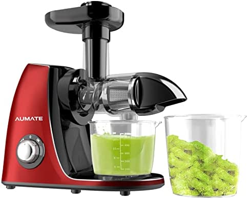 Extracteur De Jus Lent,AUMATE Presse-Agrumes À Croquer, Presse-Agrumes À Froid Avec Moteur Silencieux Et Fonction Inverse, Facile À Nettoyer Avec Une Brosse Et Des Recettes (150 Watt/Rouge) Fiche Technique et Prix au Maroc