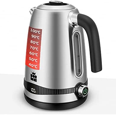 ForMe Bouilloire Electrique Inox 1,7L I Contrôle de Température Réglable 40-100°C I LED Éclairage I 2200 watts I Fonction de Maintien au Chaud I Auto Arrêt I Protection Anti-ébullition I Sans BPA Fiche Technique et Prix au Maroc