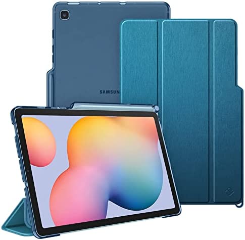 FINTIE Coque pour Samsung Galaxy Tab S6 Lite 10.4" 2022 / 2020 (SM-P613 / P619 / P610 / P615) - [Rangement de Stylet] Etui Transparent Mat, Housse Fine et Léger Cover Pliable, Bleu Fiche Technique et Prix au Maroc