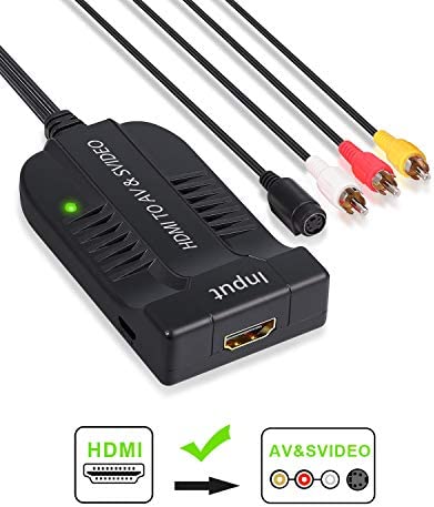 eSynic Convertisseur HDMI en AV 1080P HDMI en S-Video Adapteur Composite R L Audio CVBS S-Video Compatible PAL/NTSC avec Câble AV S-Video pour TV VHS VCR DVD enregistreurs etc Fiche Technique et Prix au Maroc