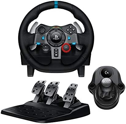 Logitech G29 Driving Force Volant de Course avec Levier de Vitesse Pédales, Retour de Force Réaliste, Palettes au Volant en Acier Inoxydable, Rotation du Volant à 900°, Prise EU, PS4/PS3/PC - Noir Fiche Technique et Prix au Maroc