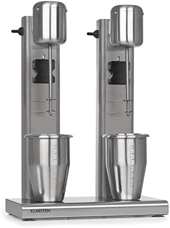Klarstein Kraftpaket II Pro - Mixeur à boisson professionnel, Puissance 160W, Milkshakes, shakes protéinés ou cocktails, Capacité de 2 litres, 2 vitesses de 15 000 et 20 000tpm, Pieds stables, Argent Fiche Technique et Prix au Maroc