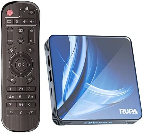 RUPA Iptv Android Box, Smart Android TV Box 11.0 RAM 4GB ROM 64GB RK3318 WiFi 2.4/5.0Ghz BT4.0 3D 2K 4K 1080P H.265 10/100M Ethernet HD2.0 Set Top TV Box Fiche Technique et Prix au Maroc
