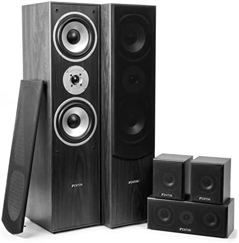 Fenton HF5B - Home cinéma 5.0 - Noir, 335 Watts, Pack de 5 Enceintes Home cinéma, idéal pour Films et musiques Fiche Technique et Prix au Maroc