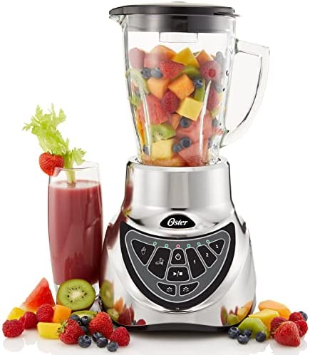 Oster Aliado Mixeur 900 W 3 vitesses + fonctions programmées, lame 6 pointes en acier inoxydable, verre borosilicate de 1,5 L avec doseur, All Metal Drive, moteur réversible Fiche Technique et Prix au Maroc