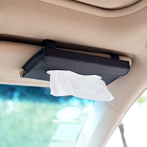 Boîte De Mouchoirs pour Pare-Soleil De Voiture,Porte-Papier Hygiénique Voiture en Cuir Accessoires De Pare-Soleil Porte-Papier Mouchoir Clip,Universel Boîte De Mouchoirs pour (Noir) Fiche Technique et Prix au Maroc
